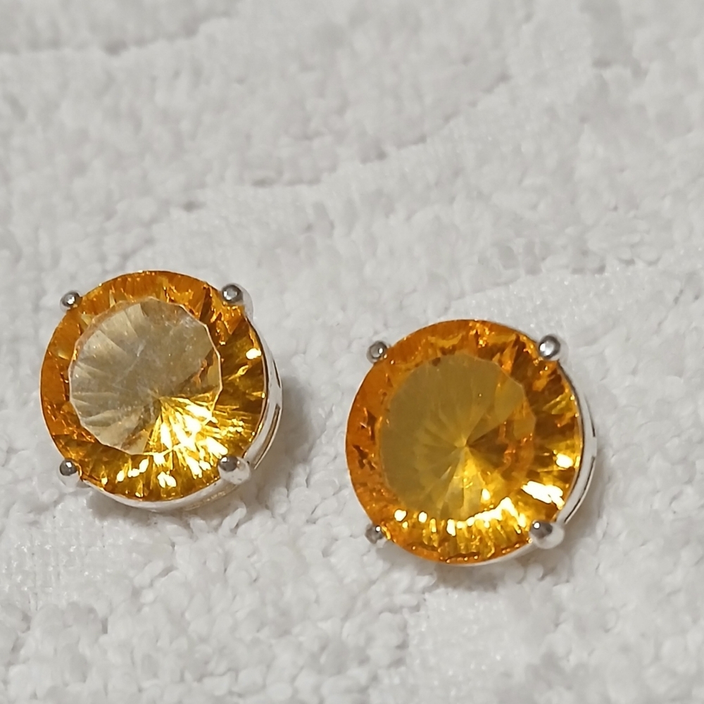 Large Gem Citrine Earrings